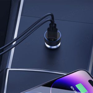 شارژر فندکی 50 وات رسی مدل RCC-N20 قابل استفاده برای شارژ دو دستگاه همزمان می باشد.