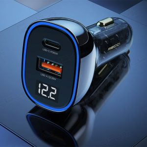 شارژر فندکی 95 وات رسی مدل RCC-N21 دارای نمایشگر دیجیتال می باشد.