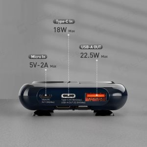 پاوربانک 10000mAh وایرلس شارژ مگنتی رسی مدل RPB-P18 دارای تنوع در پورت های ورودی و خروجی می باشد.
