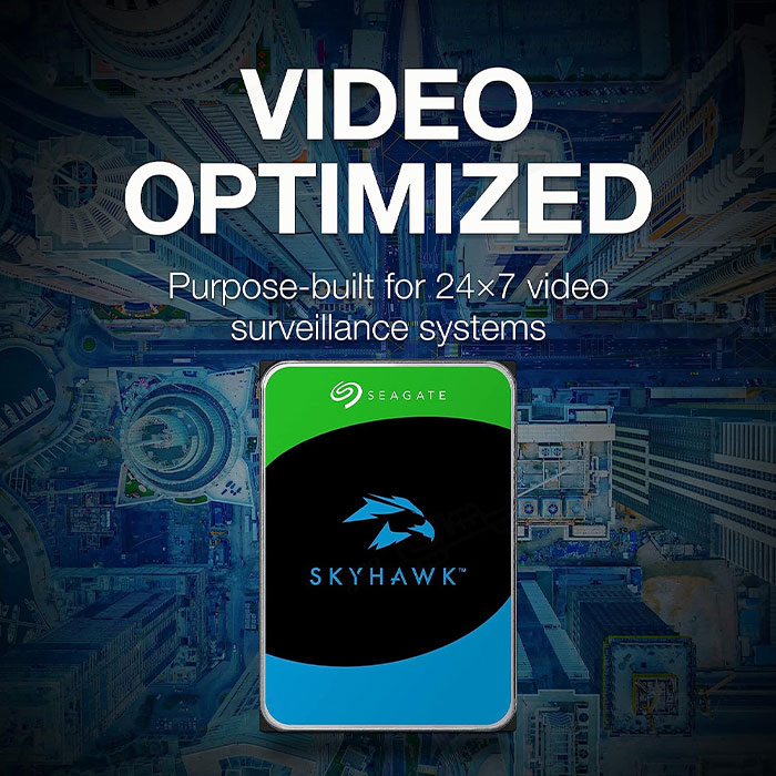 هارد اینترنال سیگیت مدل ST1000VX005 SkyHawk ظرفیت 1 ترابایت با ویدئوی بهینه شده می باشد.