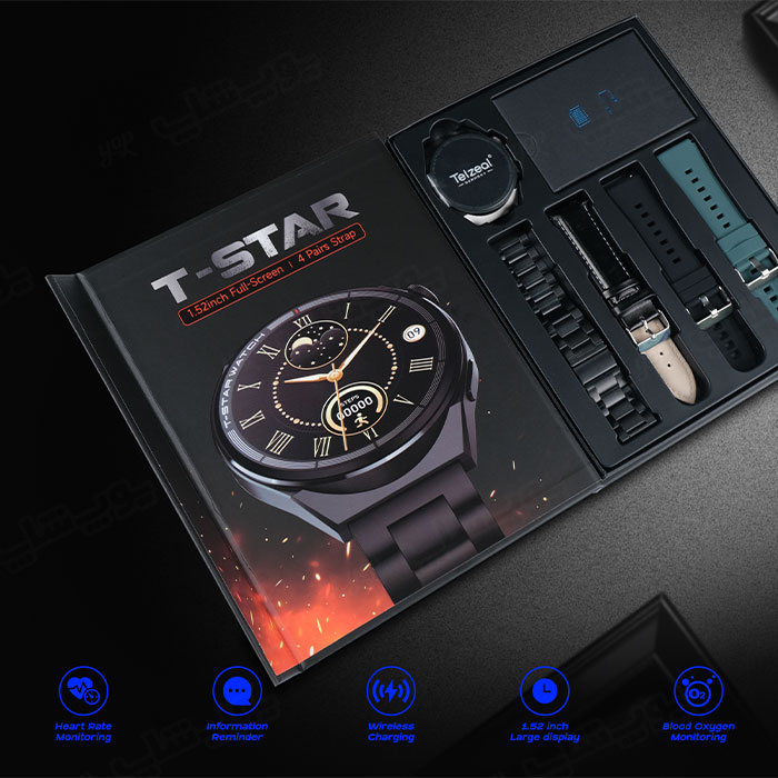 ساعت هوشمند تلزیل مدل T-STAR دارای بسته بندی مناسب می باشد.