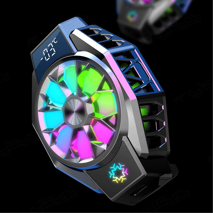 فن خنک کننده رادیاتوری موبایل مدل X9 دارای نورپردازی RGB می باشد.