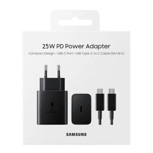 شارژر دیواری 25W اورجینال سامسونگ مدل EP-TA800 با کابل تایپ C به تایپ C