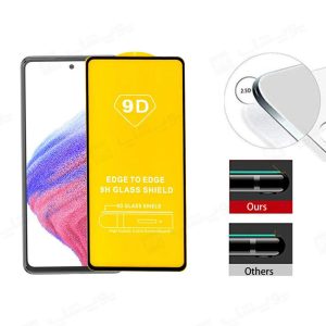 گلس محافظ صفحه نمایش گوشی سامسونگ A53 5G 2022 با حاشیه مشکی می باشد.
