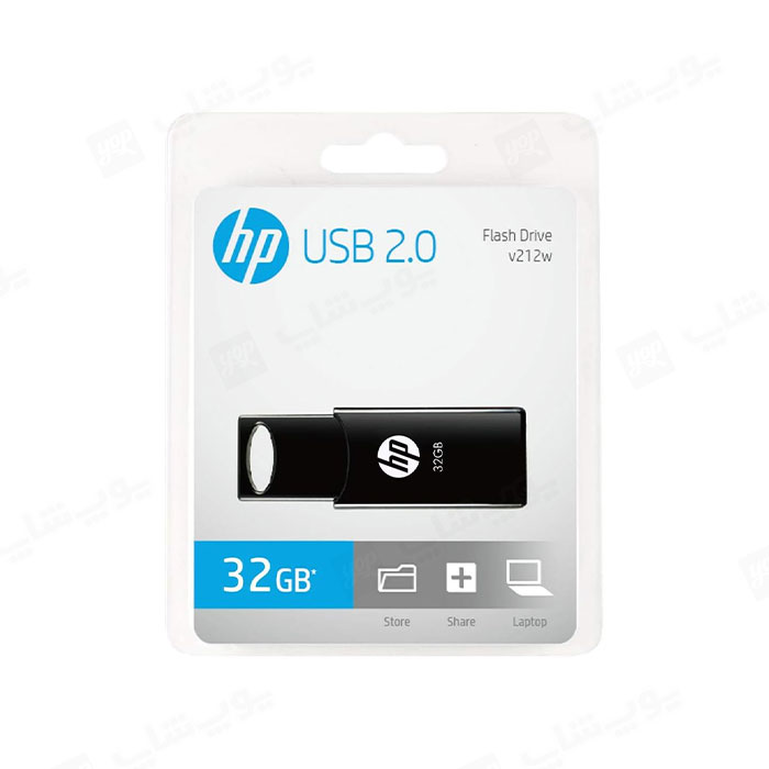 فلش مموری اچ پی مدل v212w USB2.0 با ظرفیت 32 گیگابایت در بسته بندی مناسب قرار دارد.