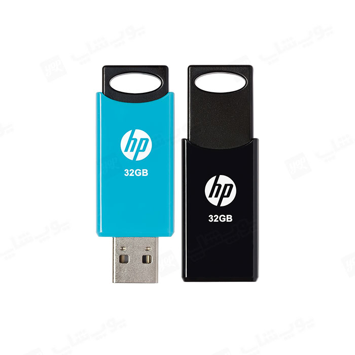 فلش مموری دوقلوی اچ پی مدل v212w USB2.0 با ظرفیت 32 گیگابایت با رنگ بندی مشکی و آبی می باشد.