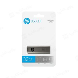فلش مموری اچ پی مدل x796w USB3.1 با ظرفیت 32 گیگابایت در بسته بندی مناسب قرار دارد.