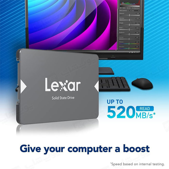 هارد SSD اینترنال 256 گیگابایت لکسار مدل LEXAR NS100 2.5 با سرعت خواندن 520MB/s می باشد.
