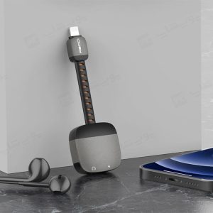 مبدل لایتنینگ به لایتنینگ و جک 3.5 میلی متری رسی مدل RDS-A12 با طراحی ساده است.