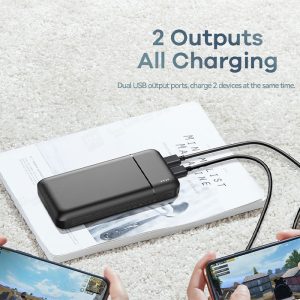 پاوربانک 20000mAh ریمکس مدل RPP-166 قابل استفاده برای شارژ دو دستگاه همزمان است.