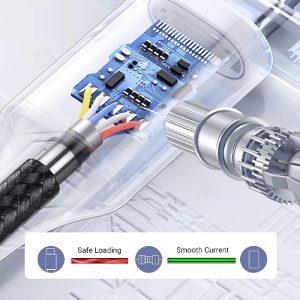 کابل شارژ USB به تایپ C یوگرین مدل US288 به طول 1.5 متر دارای امنیت بالا می باشد.