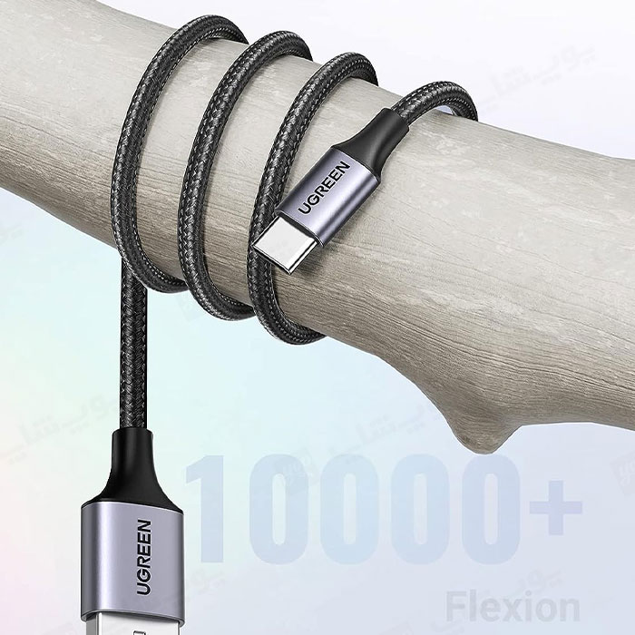 کابل شارژ USB به تایپ C یوگرین مدل US288 به طول 1.5 متر دارای مقاومت بالا می باشد.