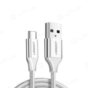 کابل شارژ USB به تایپ C یوگرین مدل US288 به طول 1 متر در رنگ بندی سفید می باشد.