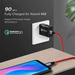 کابل شارژ USB به تایپ C یوگرین مدل US292 به طول 1 متر قابلیت شارژ سریع است.