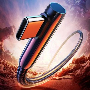 کابل شارژ 90 درجه USB به تایپ C یوگرین مدل US313 به طول 1 متر با خم 90 درجه می باشد.
