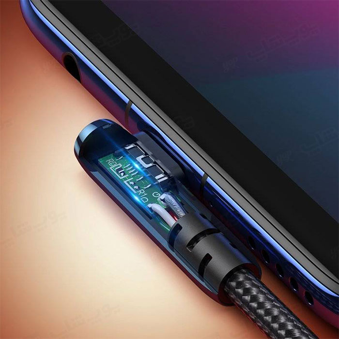 کابل شارژ 90 درجه USB به تایپ C یوگرین مدل US313 به طول 1 متر دارای تراشه هوشمند کنترل جریان می باشد.