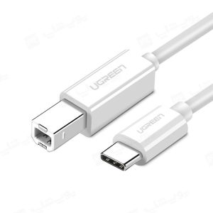 کابل تبدیل پرینتر تایپ C به USB-B یوگرین مدل US241 به طول 2 متر در رنگ بندی سفید می باشد.