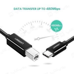 کابل تبدیل پرینتر تایپ C به USB-B یوگرین مدل US241 به طول 2 متر دارای سرعت انتقال داده بالا می باشد.