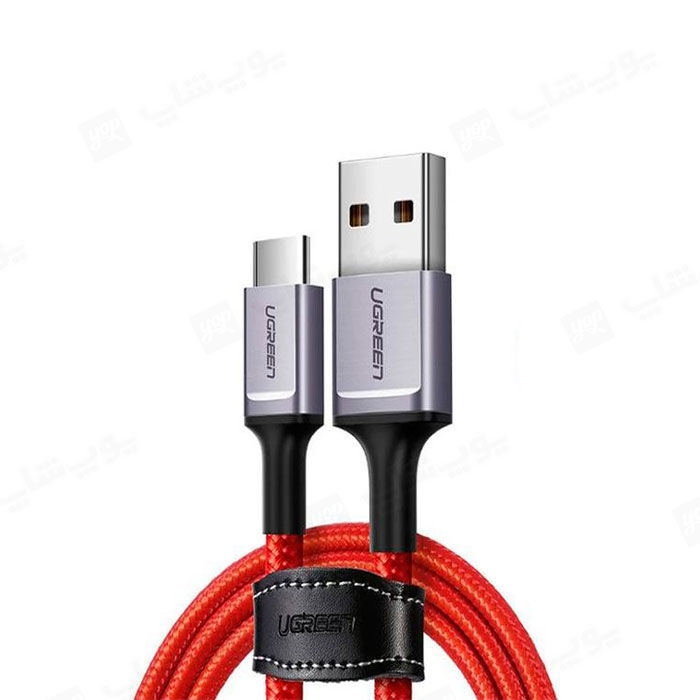 کابل شارژ USB به تایپ C یوگرین مدل US505 به طول 1 متر در رنگ بندی قرمز می باشد.