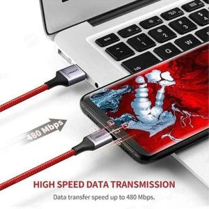 کابل شارژ USB به تایپ C یوگرین مدل US505 به طول 1 متر با سرعت انتقال داده بالا می باشد.