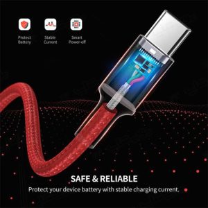 کابل شارژ USB به تایپ C یوگرین مدل US505 به طول 1 متر دارای امنیت بالا می باشد.