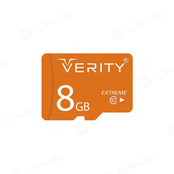 کارت حافظه میکرو SD وریتی مدل 633X ظرفیت 8 گیگابایت در رنگ نارنجی و عمر مفید بالا است.