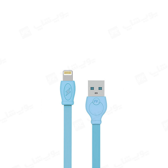 کابل شارژ USB به لایتینگ 3 متری ویکام مدل WDC-023 در رنگ بندی آبی است.
