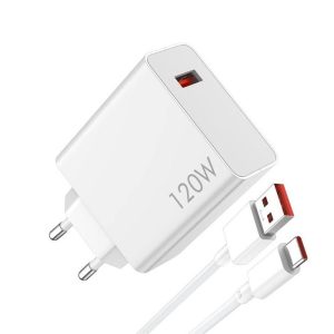 شارژر دیواری 120 وات اورجینال شیائومی با کابل تایپ C ( به‌همراه کارتن گوشی)