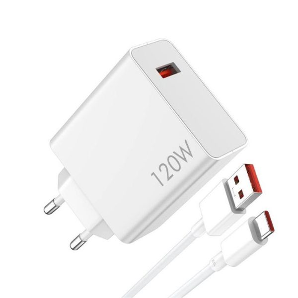 شارژر دیواری 120 وات اورجینال شیائومی با کابل تایپ C ( به‌همراه کارتن گوشی) با ورودی 2 پین استاندارد اروپا است.