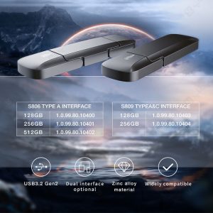 فلش مموری OTG داهوا مدل S809 USB3.2 Gen2 ظرفیت 256 گیگابایت با USB ksoi 3.2 می باشد.