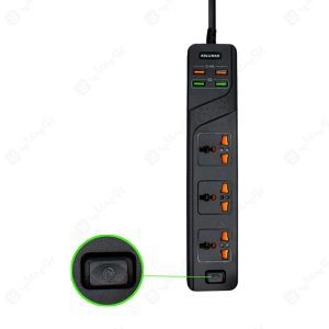 سه راهی برق کلومن مدل KS-C2 دارای امنیت بالا با کلید پاور است.
