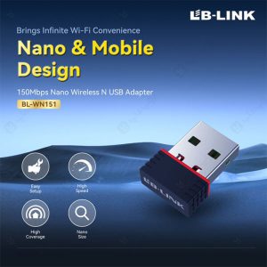 کارت شبکه بی سیم ال بی لینک مدل BL-WN151 با فرکانس 2.4GHz و بی سیم می باشد.