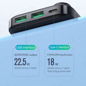 پاوربانک 20000mAh مک دودو مدل MC-716 دارای قابلی شارژ سریع می باشد.