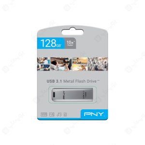 فلش مموری PNY مدل FD128ESTEEL31G-EF USB3.1 با ظرفیت 128 گیگابایت در بسته بندی استاندارد