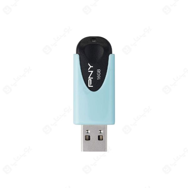 فلش مموری PNY مدل FD16GATT4PAS1KA-EF USB2.0 با ظرفیت 16 گیگابایت در رنگ بندی فیروزه ای است.