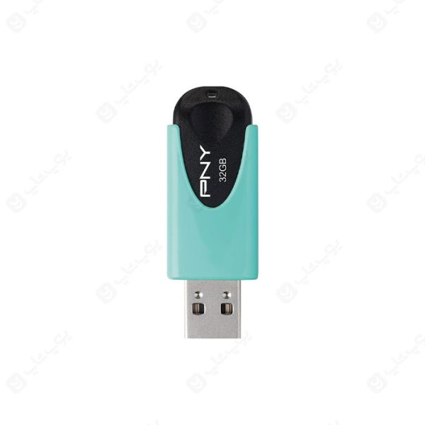 فلش مموری PNY مدل FD32GATT4PAS1KA-EF USB2.0 با ظرفیت 32 گیگابایت در رنگ بندی فیروزه ای می باشد.