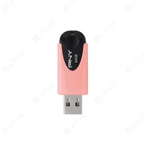 فلش مموری PNY مدل FD64GATT4PAS1KA-EF USB2.0 با ظرفیت 64 گیگابایت در رنگ بندی صورتی است.