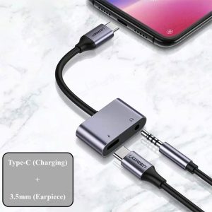 مبدل تایپ C به تایپ C و AUX یوگرین مدل AV161 یک مبدل 1 به 2 است.