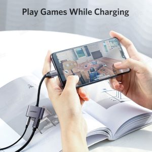 مبدل تایپ C به تایپ C و AUX یوگرین مدل AV161 مناسب برای بازی می باشد.