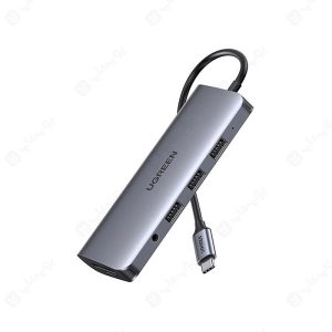 هاب 10 پورت Type-C به USB3.0 ،LAN ،VGA ،HDMI ،AUX ،SD ،TF و PD یوگرین مدل CM179