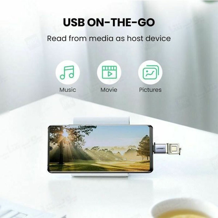 تبدیل OTG تایپ C به USB 3.0 یوگرین مدل US270 قابل استفاده برای بهره گیری از انواع داده ها است.