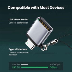تبدیل OTG تایپ C به USB 3.0 یوگرین مدل US270 با سرعت انتقال داده بالا می باشد.