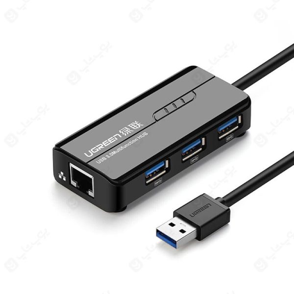 هاب 3 پورت USB 3.0 با پورت LAN یوگرین مدل 20265 اتصال همزمان به دستگاه‌ها را ممکن می‌کند