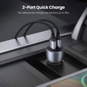 شارژر فندکی 36W QC3.0 یوگرین 10144 CD213 با اندازه کوچک