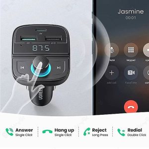شارژر فندکی 31.5W و فرستنده بلوتوث یوگرین CD229 از تکنولوژی شارژ سریع پشتیبانی می‌کند