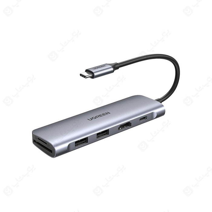 هاب 6 پورت Type C به USB 3.0 با یک پورت HDMI و درگاه کارت حافظه یوگرین 70411 CM195