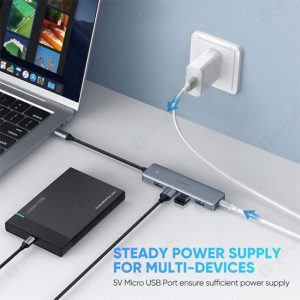 هاب 5 پورت Type-C به USB 3.0 و میکرو USB یوگرین CM219 کیفیت تصویر بالایی دارد