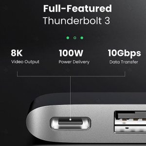 هاب 3 پورت Type C به USB 3.0 با یک پورت Type C و درگاه کارت حافظه با قابلیت PD یوگرین CM251 بدون نیاز به نصب نرم‌افزار خاص