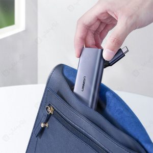 هاب 5 پورت Type-C به USB3.0 ،LAN و Type-C یوگرین مدل CM-252 با قابلیت حمل آسان است.