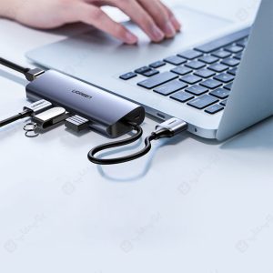 هاب 5 پورت Type-C به USB3.0 ،LAN و Type-C یوگرین مدل CM-252 با کارایی بالا